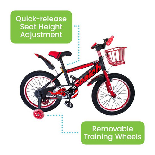 Kids Bike SEAICH Red Fusion Includes Rear Wheel Flare and Front